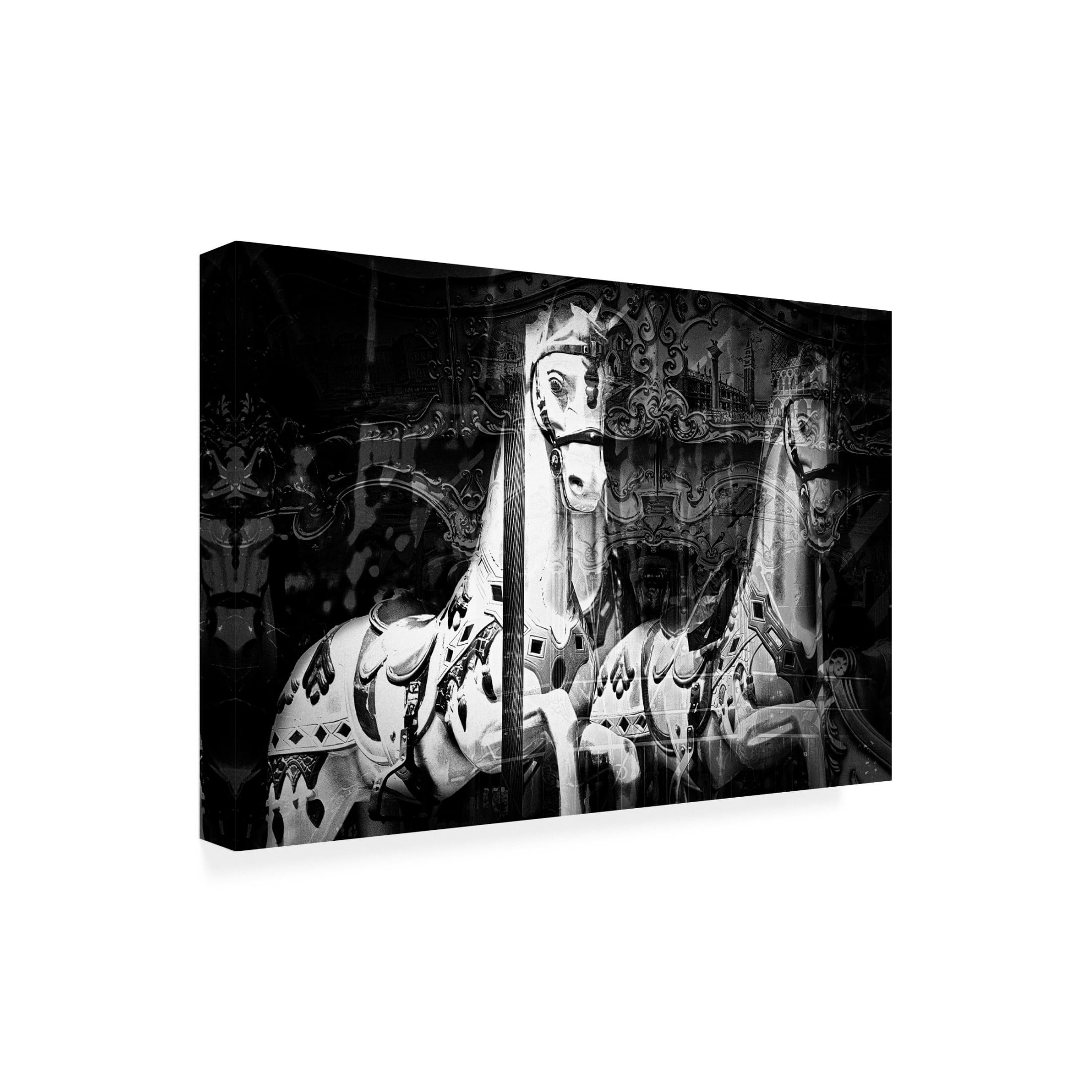 Canvas Wall Art - Angel Julie 'Dream Of Carousel' Wall Art for Living Room, Bedroom, or Office D?cor by Trademark Fine Art - 19 x 12 Inches
