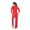 thumbnail image 3 of MeMoi Women's Santa Don't Judge Me Snowflake Love Two-Piece PJ Set - Womens - Female, Large, Red, 3 of 7
