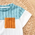 thumbnail image 6 of newwalpole Baby Boy Clothes Toddler Boys Summer Outfits Short Sleeve Pockets Patchwork T-Shirts Elastic Waist Shorts Set 12M-5T Light Blue for Size 2-3 Years, 6 of 7