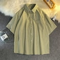 thumbnail image 7 of ALLLIST Mens Tops Casual Collared Short Sleeve Yellow Striped Casual Button T-Shirts Cotton and Linen Polo T Shirts for Men, 7 of 7