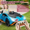 thumbnail image 2 of Xuanlur 24V Ride on Toys for Big Kids, Licensed Lamborghini Ride on Car with Front EVA Wheel, 24V Battery Powered Toy with Remote Control, 360° Spin, LED Lights, Music, Drift Feature, Blue, 2 of 7
