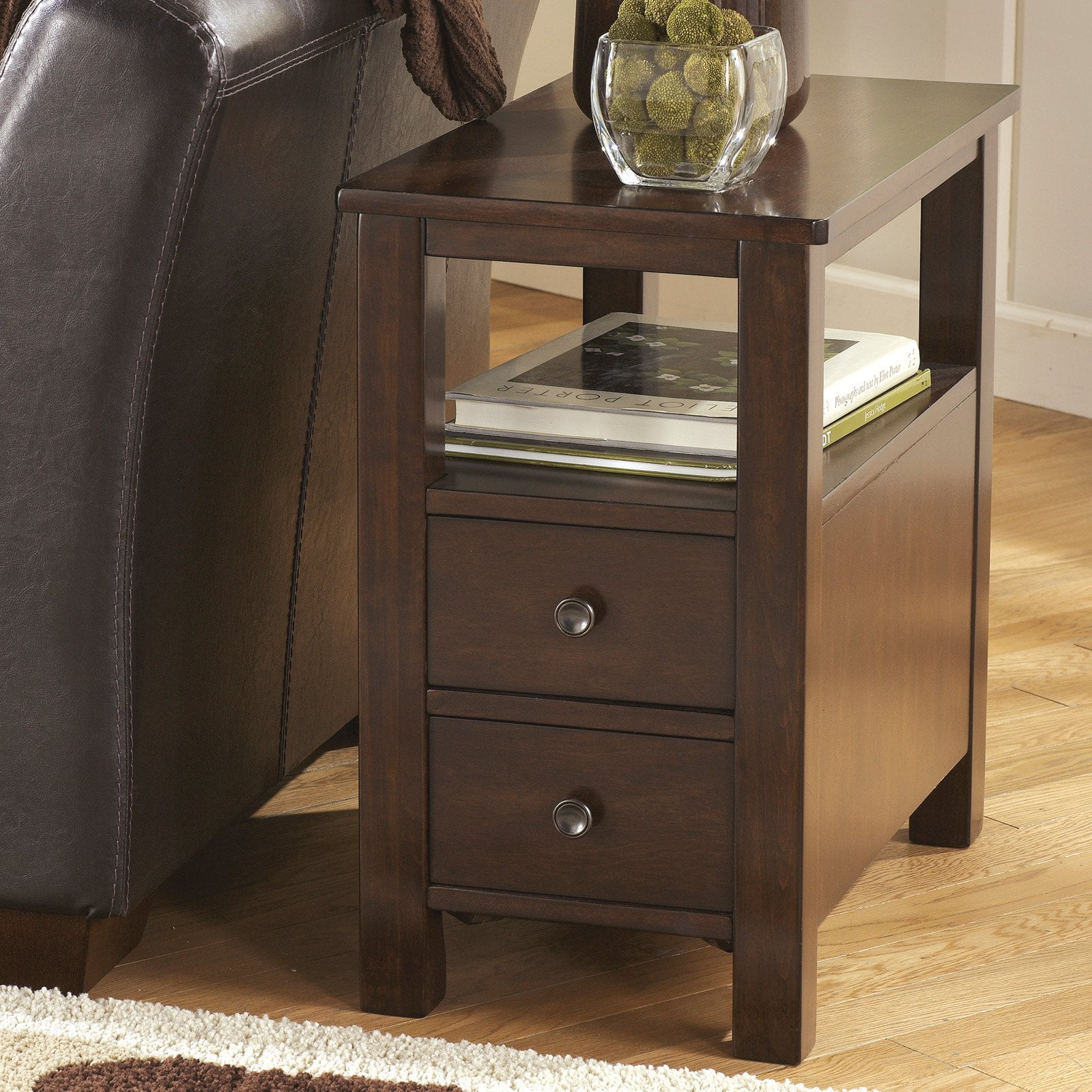 Signature Design by Ashley Marion Chair Side End Table, Dark Brown