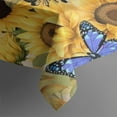 thumbnail image 3 of Beige Sunflower Butterfly Pattern Rectangle Tablecloth 60"x84",Waterproof Polyester Rectangle Table Cloth, Wipeable Spillproof Polyester Tablecloth for Dining, Camping, Indoor and Outdoor, 3 of 5