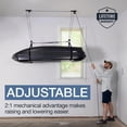 thumbnail image 2 of StoreYourBoard Cargo Box Ceiling Storage Hoist, Heavy Duty Holds 150 lbs, Rooftop Carrier Garage Pulley System, 2 of 9