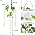 thumbnail image 3 of 24 Pack 3.6 Feet Wisteria Hanging Flowers, Artificial Fake Wisteria Flower Vines Garland Silk Flowers String for Wedding Party Wall Decorations, White, 3 of 6
