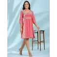 thumbnail image 5 of Juniper Pink Pure Cotton Floral Printed Panelled Short Dress, 5 of 5