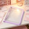 thumbnail image 5 of Leodye 1PCS Two-Color Zipper Notebook Cover, Transparent PVC Soft Shell, Loose-Leaf Binder Storage Folder for Document Arrangement -10.2*7.5*1.2in, 5 of 5
