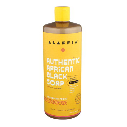 Alaffia Authentic African Black Soap All In One, Rosewater Peony, 16 Oz ...