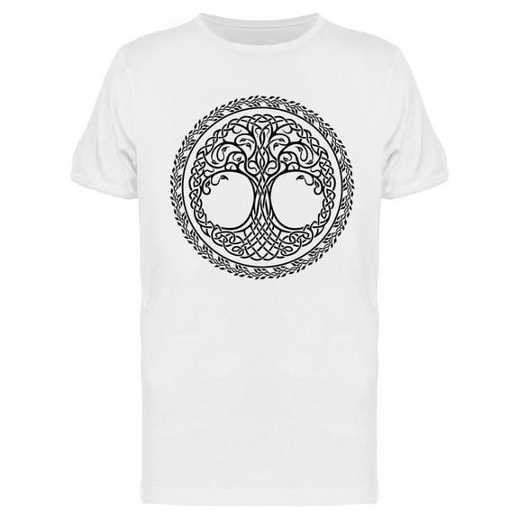 Tree Of Life With Floral Circle T-Shirt Men -Image by Shutterstock, Male Medium
