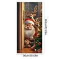 thumbnail image 3 of Uutvery Santa Claus Reindeer Door Decor, Christmas Front Door Hanging Cover, Holiday Party Banner for Xmas, Seasonal Display for Indoor Outdoor, 72.83x35.43 inches, 3 of 6
