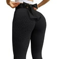 thumbnail image 5 of Reduce Price Hfyihgf Women's High Waist Yoga Pants Bow Tie Back Scrunched Booty Leggings Workout Running Butt Enhance Textured Tights(Black,L), 5 of 8