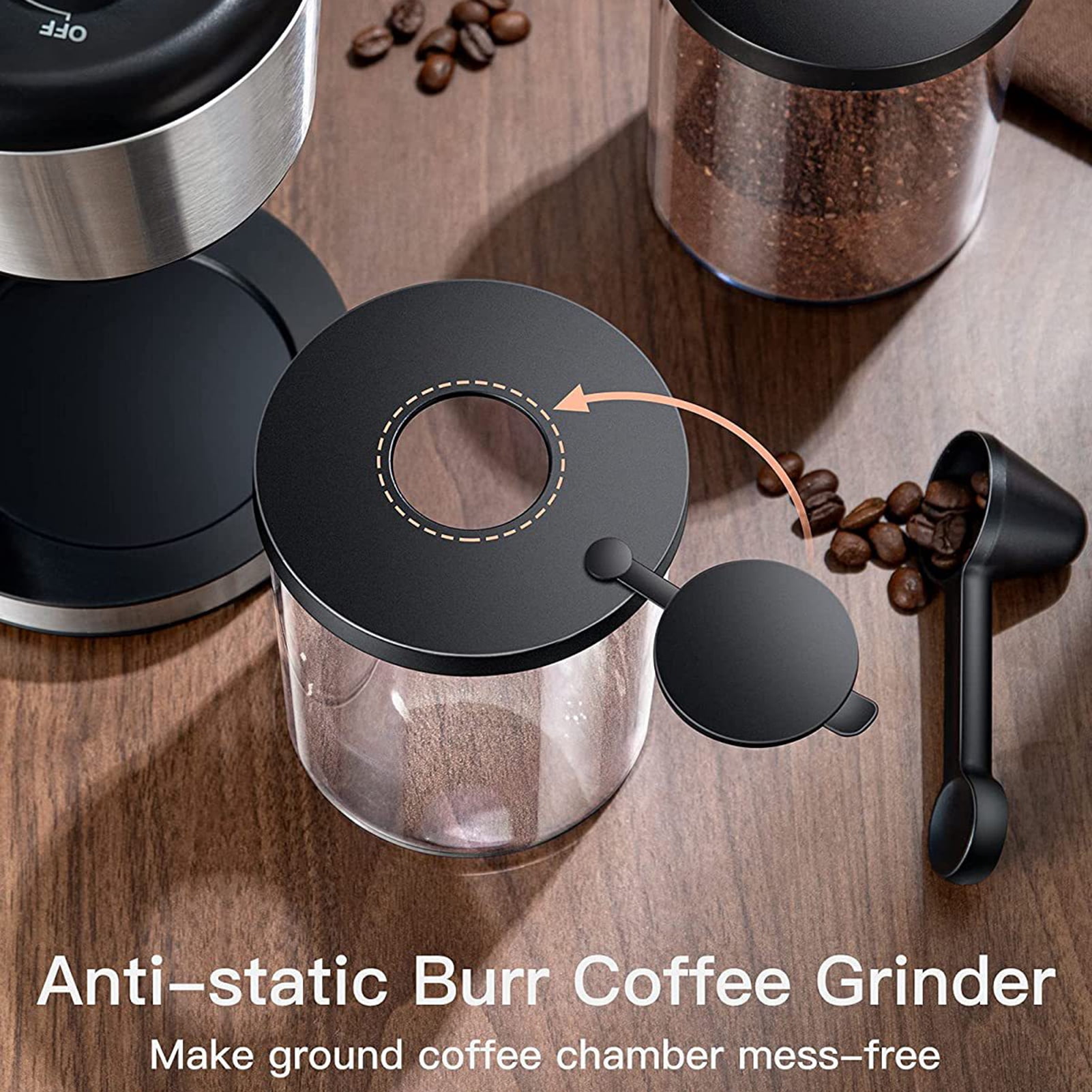 Cacagoo Burr Coffee Grinder, Electric Coffee Bean Grinder with 35 Precise Grind Settings, 2-12 Cup, for Espresso/Drip/Pour over/Cold Brew/French Press