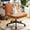 Orange, variant on Walsunny Armless Criss Cross Home Office Chair, Fabric Vanity Desk Chair with Wheels, Wide Seat Swivel Task Computer Chair, White