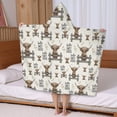 thumbnail image 5 of Beige Highland Cow Fence Daisy Pattern Hooded Bath Towel，50"x30" for Ages 3 To 12 Kids, Quick Dry Lightweight Soft Microfiber Hood Beach Towel Cover Up for Kids, 5 of 7