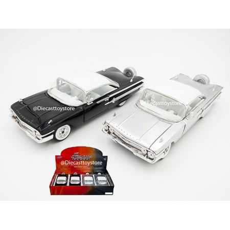 - JADA 1:24 DISPLAY - SHOWROOM FLOOR - 1960 CHEVROLET IMPALA HARDTOP SILVER OR BLACK RANDOM COLOR 1 ITEM MIJO EXCLUSIVES WITHOUT RETAIL BOX 98903-MJ
