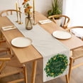 thumbnail image 3 of St Patricks Day Table Runner - 36 Inch Long, Kitchen Dining Table Runner Dresser Scarves, Spring Gold Coin Green Shamrock on Linen Farmhouse Decor for Coffee Tables Wedding Party Banquet, 3 of 8