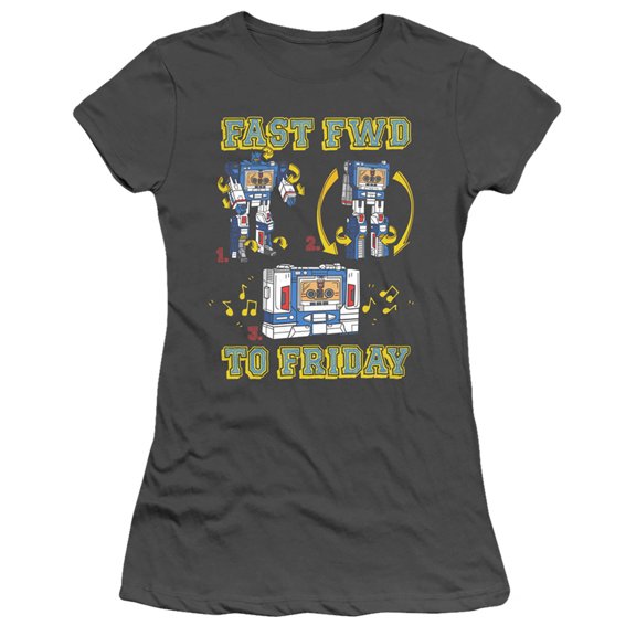 Transformers Forward Friday S/S Junior Women's T-Shirt Sheer Charcoal