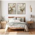 thumbnail image 2 of Kate and Laurel Sylvie Beaded Abstract Botanical Floral Linen Painting 1 and 2 Vintage Framed Canvas Wall Art Set by , 2 Piece Set 28x38 Beaded Gold, 2 of 7