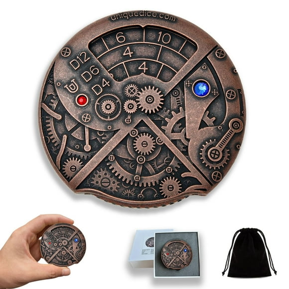 Dados únicos Dados de ruleta Juego de dados de metal Dados mecánicos Spinner Dnd Roller Dados D&D Dados Steampunk Dados retro Spinner Dice D20 Todo en uno Dnd Dice D6 D8 D10 D12 para mazmorras y drago