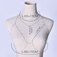 thumbnail image 3 of CENTEC Fashion Ladies Breast Chain Adjustable Body Jewelry Body Chain Party Decoration Hollow Bikini Metal Rhinestone Simple Necklace, 3 of 4