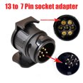 thumbnail image 3 of 13 Pin to 7 Pin Waterproof Trailer Connector 13 Pin to 7 Pin Trailer Hook Socket Adapter (1 PCS Black), 3 of 4