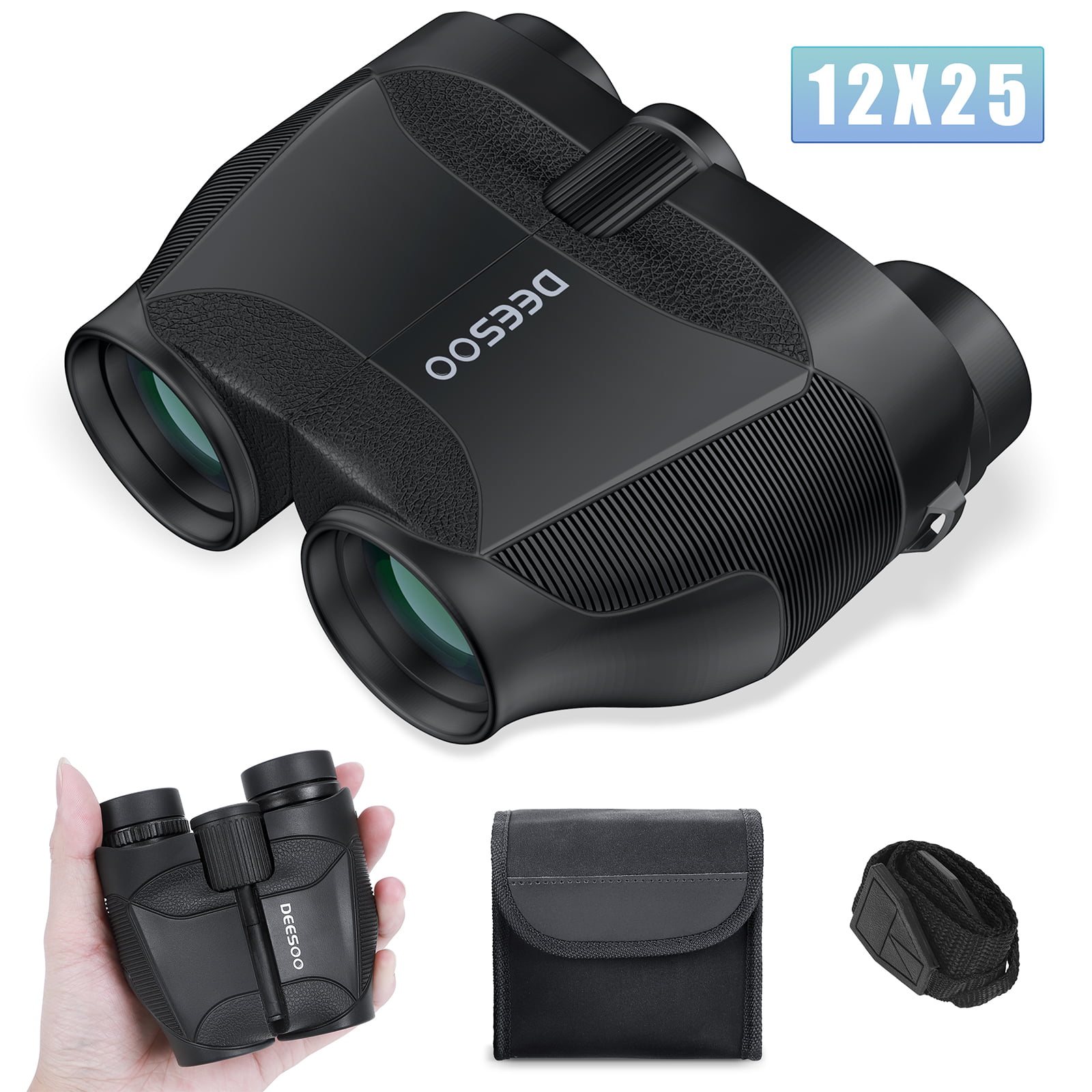 Go-Focus® Auto Focus Compact Binoculars for Adults Kids High-End Prism, 10x25 