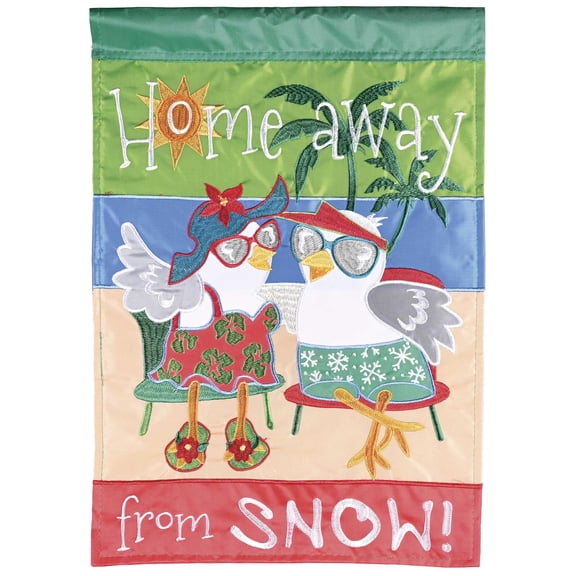 Dicksons Magnolia Garden Outdoor Flag Decoration For Garden, Yard, Or Walkway Standard 13 x 18, Weather Resistant Polyester, Home Away From Snow