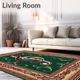 thumbnail image 2 of ODIKA 8'x10' Machine Washable Non-Slip Area Rug, Harmonious Treble Clef Swirl Design Handcraft Stitching Project Kit High Traffic Rug with Pad, Green, 621127, 2 of 8