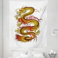 thumbnail image 1 of Dragon Tapestry, Mythical Fiery Character Cultural, Fabric Wall Hanging Decor for Bedroom Living Room Dorm, 5 Sizes, Mustard Vermilion Brown, by Ambesonne, 1 of 1