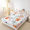 thumbnail image 4 of Homewish Kawaii Orange Squirrel 3pcs Twin Sheet Sets for Child Boys Girls,Chic Floral Flower Twin Fitted Sheet,Cartoon Animal Breathable Flat Sheet,Super Cozy Room Decor, 4 of 7