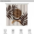thumbnail image 6 of Mid Century Boho Shower Curtain 36x72 Inch Abstract Geometric Brown Plant Leaves Sun Modern Minimalist Shower Curtain for Bathroom Decoration with Hooks Waterproof Polyester Fabric, 6 of 6
