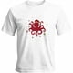 thumbnail image 1 of Camisetas gráficas informales de manga corta con pulpo navideño rojo para hombre, 1 of 8