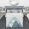 thumbnail image 3 of Designart 'minimal Triangles III Blue' Geometric Bedding Set - Duvet Cover & Shams, 3 of 4