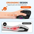 thumbnail image 5 of Meetion Left-Handed Vertical Ergonomic Mouse, Wireless Dual Mode, Rechargeable, Black, 5 of 9