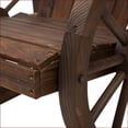 thumbnail image 3 of Outsunny Outdoor Adirondack Rocking Chair, Solid Fir Wood Slatted Design & Wagon Wheel Armrests for Porch Pool | Dark Brown | Wood, 3 of 5