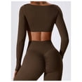 thumbnail image 2 of Tops cortos de yoga for mujer, camiseta de manga larga con cuello cuadrado, camisetas básicas elásticas ajustadas, camisetas deportivas for ejercicio al aire libre y gimnasio, 2 of 6