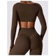 thumbnail image 2 of Tops cortos de yoga for mujer, camiseta de manga larga con cuello cuadrado, camisetas básicas elásticas ajustadas, camisetas deportivas for ejercicio al aire libre y gimnasio, 2 of 6
