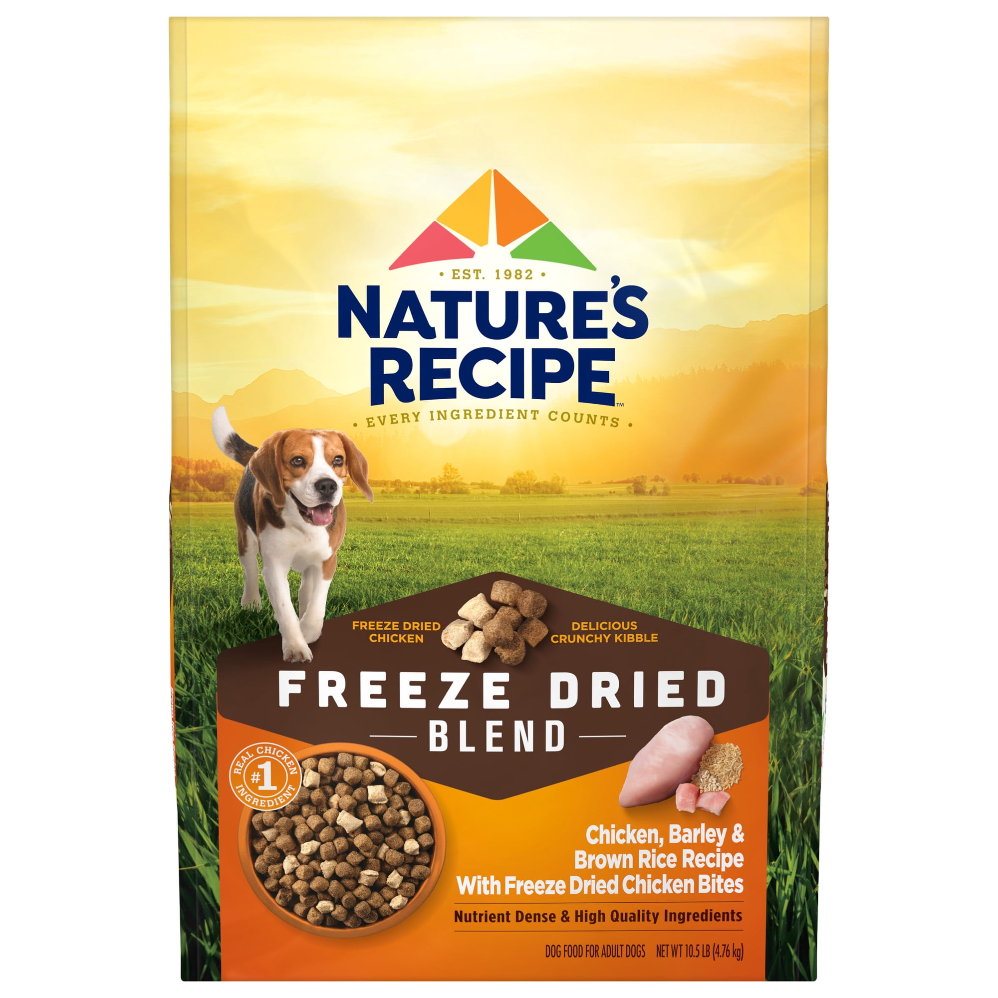 Nature’s Recipe Freeze Dried Chicken, Barley & Brown Rice Dog Food 10.5 lb Bag
