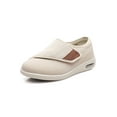thumbnail image 1 of youyun Diabetic Shoes for Women with Velcro Elderly Women Walking Shoes Adjustable Closure,Beige 6.5, 1 of 8