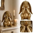 thumbnail image 2 of Spring Rabbits Easter Decorations, 3D Printed Vintage Gold Bunny Statue, Easter Table Centerpiece, Decorative Bunny Sculpture Collectibles Gift for Home Indoor Decor, 2 of 9