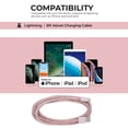 thumbnail image 7 of Liquipel Powertek iPad & iPhone Charger Cable, Fast Charging 6ft MFI Certified Lightning to USB Cord, Velvet - Pink, 7 of 7