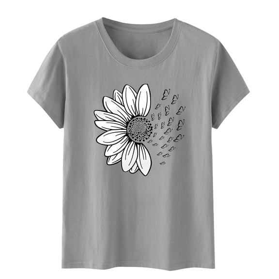 Women's T-shirts Women's I Simple Printing Europe And The United States Men And Women Round Neck T Shirt T-shirts