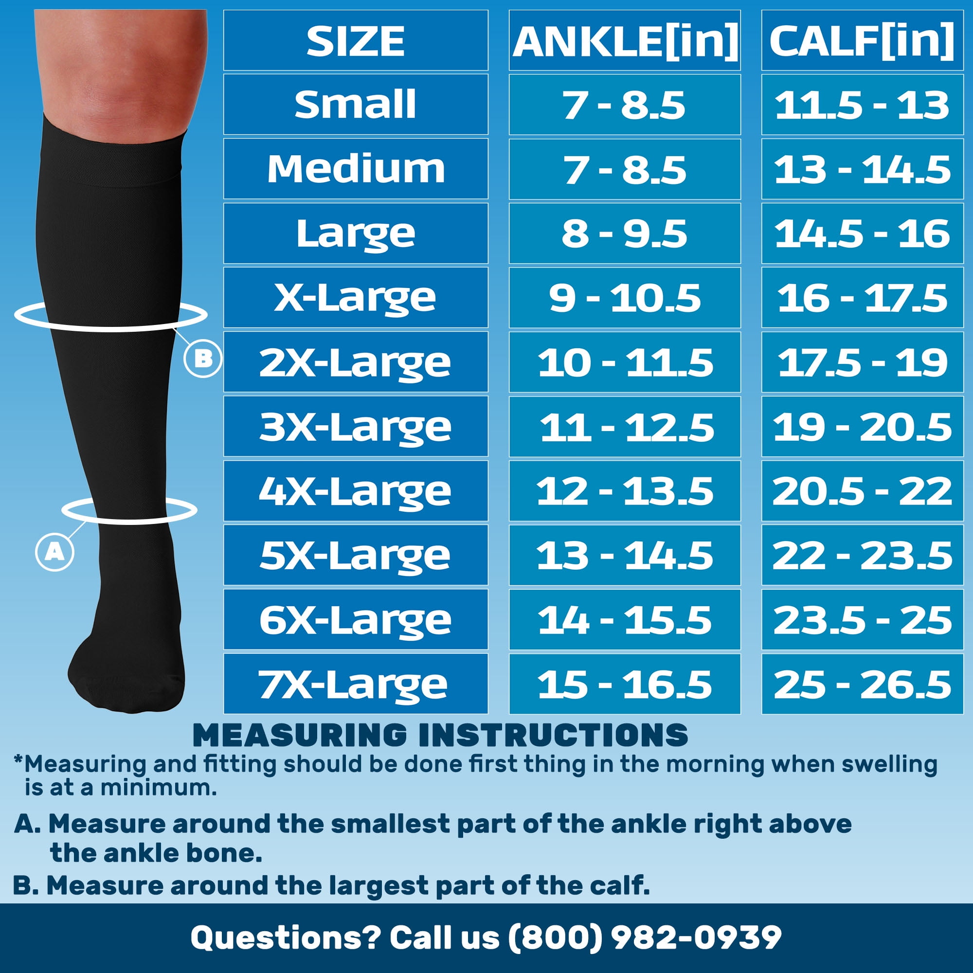 Plus Size Unisex Compression Stockings 15-20mmHg - by Absolute Support - Black, 2X-Large
