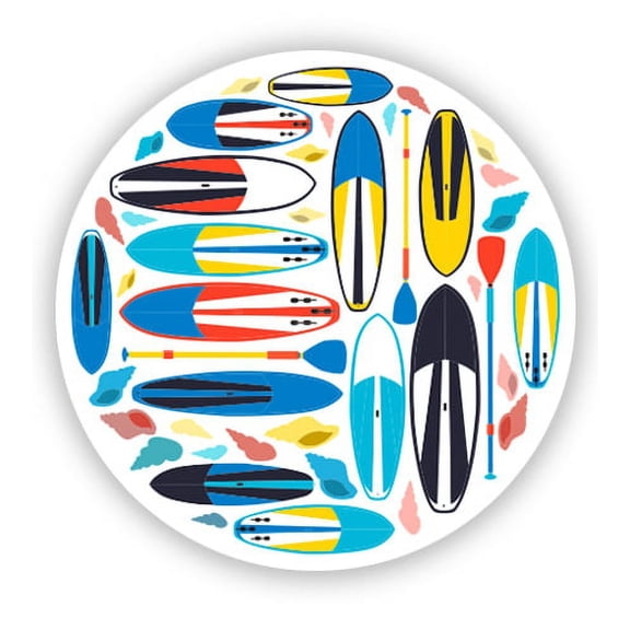 Stand Up Paddle Boards - 3" Vinyl Sticker - For Car Laptop I-Pad Phone Helmet Hard Hat - Waterproof Decal