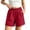 Red, variant on ITSAME Womens Plus Size Cotton Linen Shorts Elastic Waist with Pockets Summer Loose Casual Shorts Khaki Size 4XL