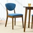 thumbnail image 6 of Best Choice Products 2-Piece Mid-Century Modern Wood & Upholstered Dining Chair Set - Walnut/Ocean Blue, 6 of 8