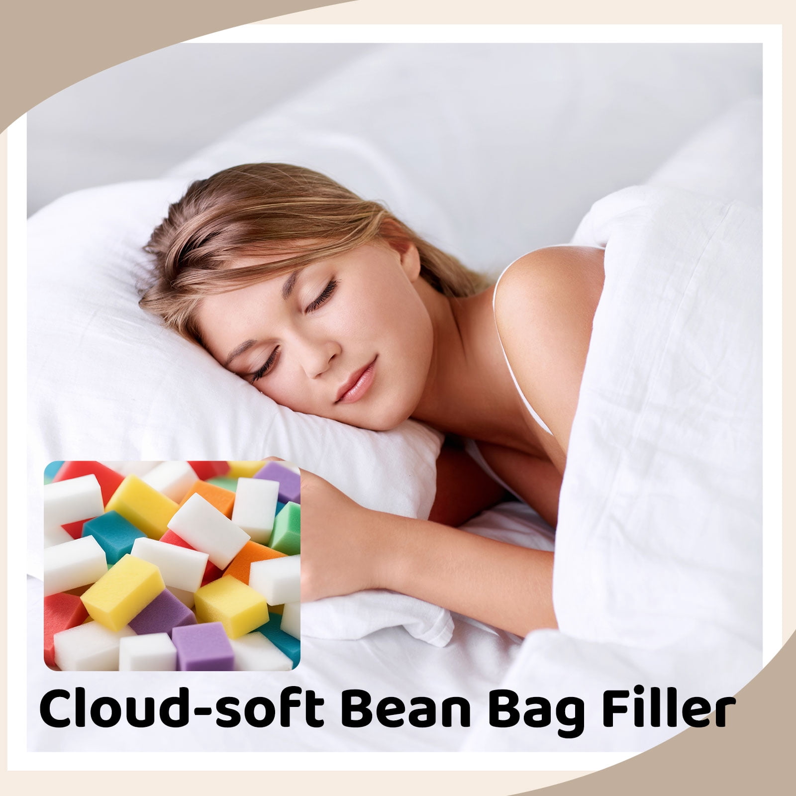 Bean Bag Filler,Shredded Memory Foam 20lbs,Bean Bag Filling Punching Bag Filler Soft Stuffing for Couch Cushion Pillows Dog Bed Stuffed Animals Beanbags Chairs Arts Crafts (20Pounds)