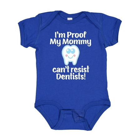 

Inktastic Proof Mommy Cant Resist Dentist Dad Gift Baby Boy or Baby Girl Bodysuit