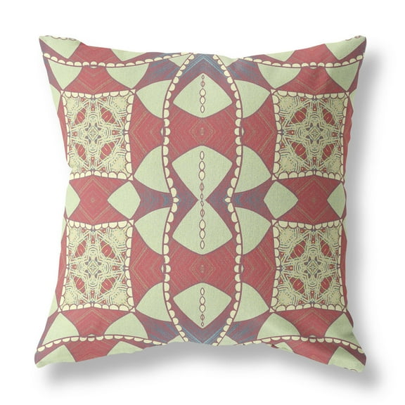 Cosmic Circle Sprays Suede Zippered Pillow w Insert Muted Magenta Yellow 20"