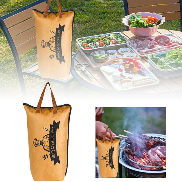 Binwennn Sac à Viande pour Barbecue Couverture pour Barbecue Couverture pour Reposer la Viande Réutilisable Isolée avec Fermeture Éclair Grande Capacité Sac Pliable pour Reposer la Viande Conteneurs de Repas pour Organisation Alimentaire